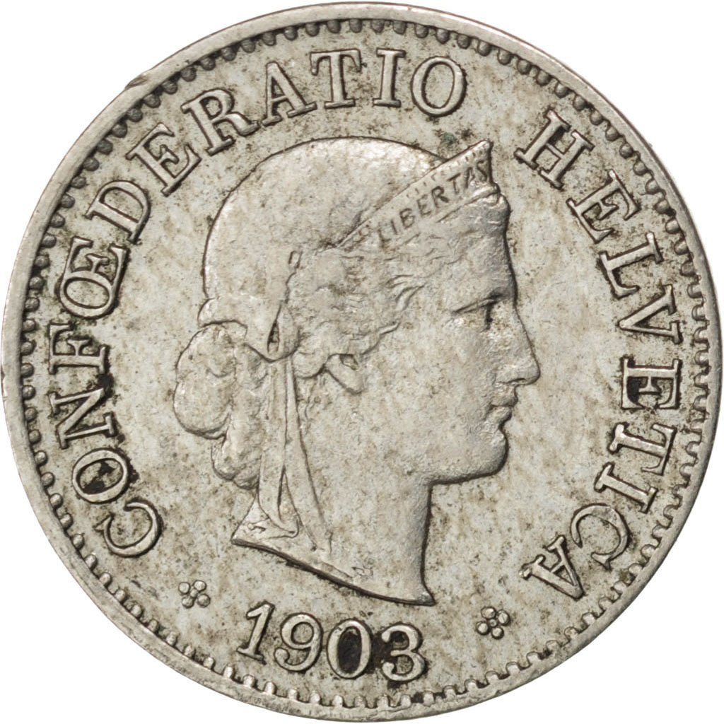 Svizzera, 5 Rappen, 1903, Bern, BB, Rame-nichel, KM:26