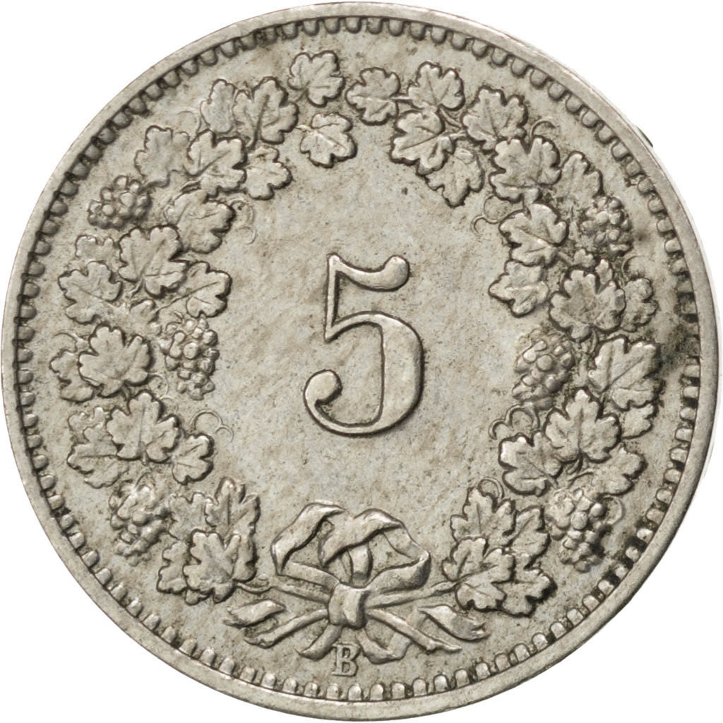Svizzera, 5 Rappen, 1903, Bern, BB, Rame-nichel, KM:26