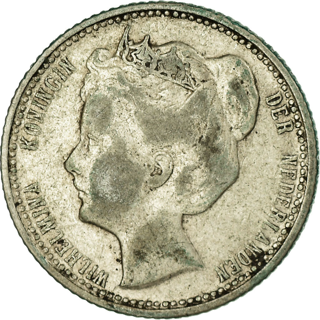 Coin, Netherlands, Wilhelmina I, 25 Cents, 1906, VF(30-35), Silver, KM:120.2