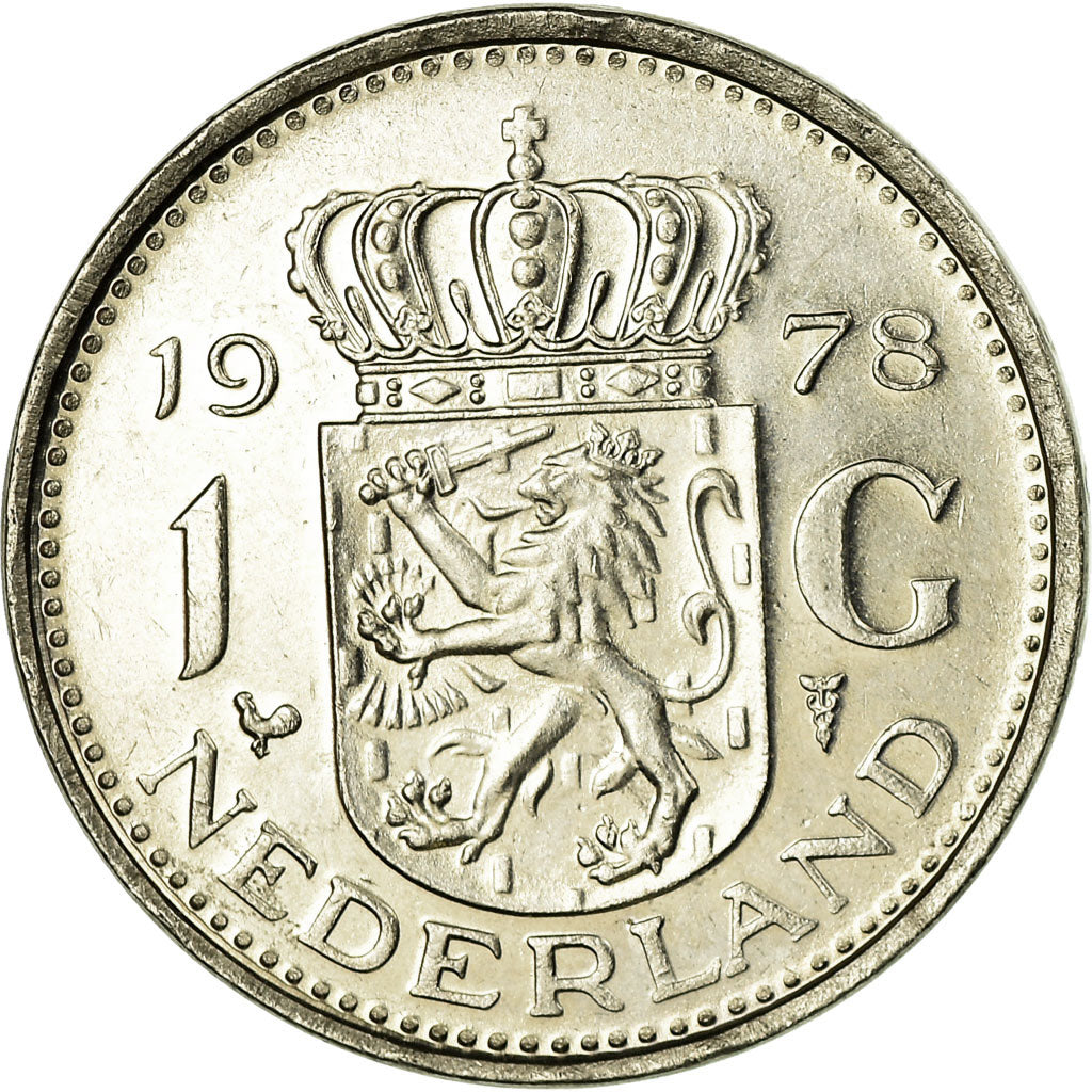 Coin, Netherlands, Juliana, Gulden, 1978, AU(55-58), Nickel, KM:184a