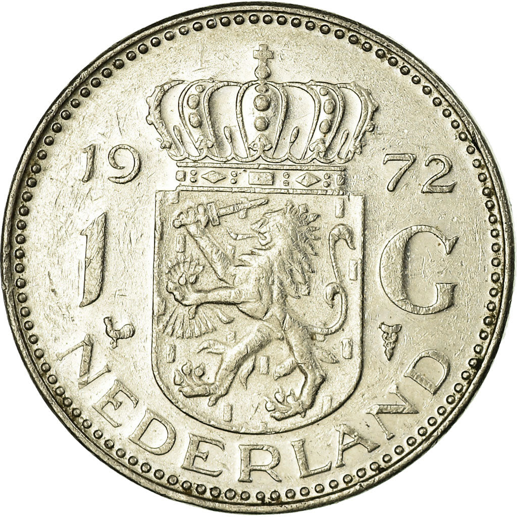 Moeda, Países Baixos, Juliana, Gulden, 1972, VF(30-35), Níquel, KM:184a