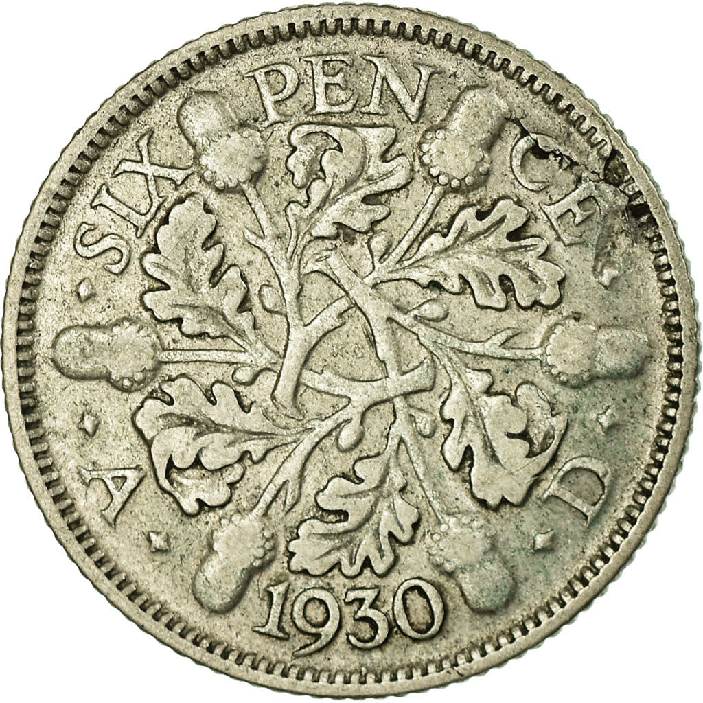 Coin, Great Britain, George V, 6 Pence, 1930, EF(40-45), Silver, KM:832