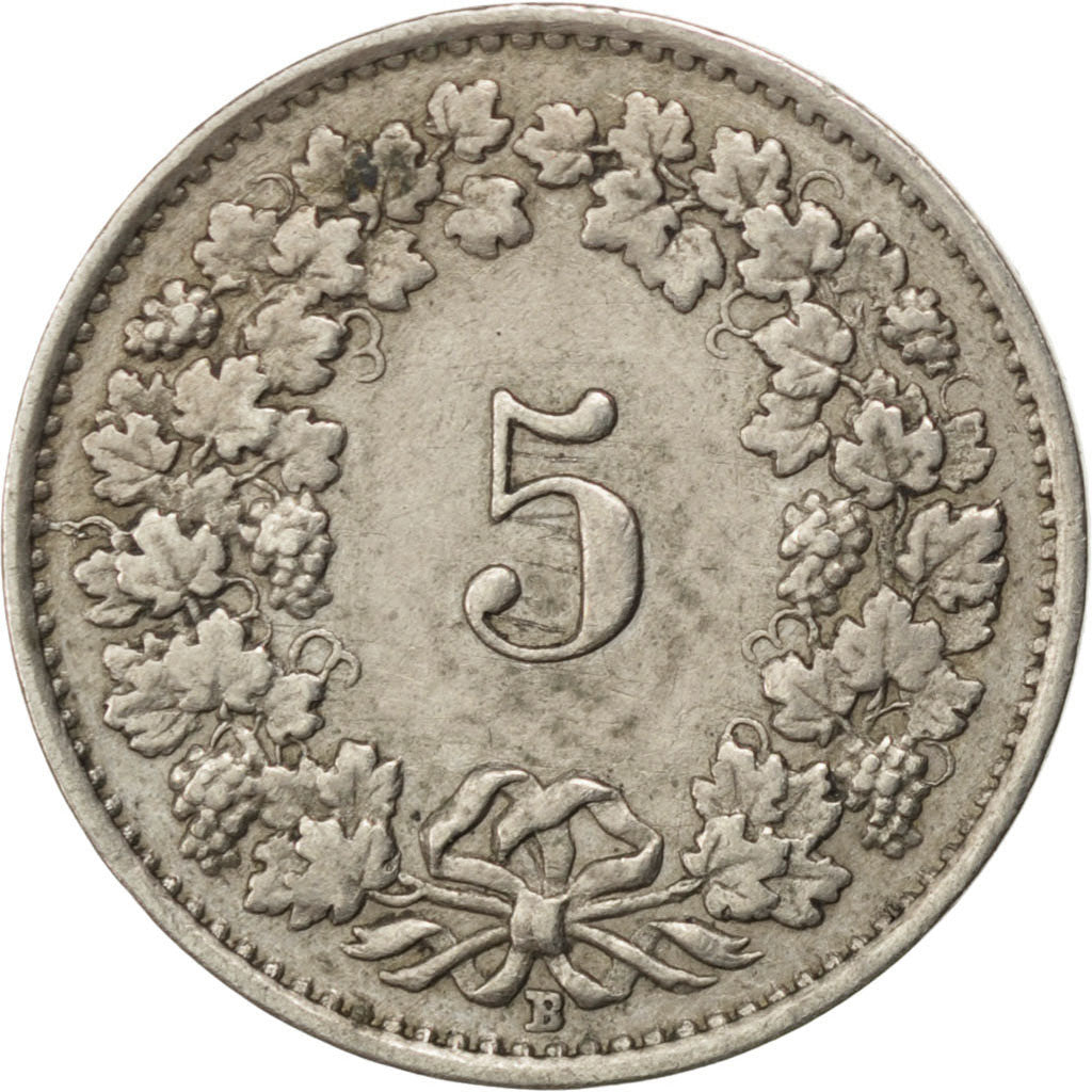 SWITZERLAND, 5 Rappen, 1928, Bern, KM #26, AU(50-53), Copper-Nickel, 17.15, 2.00