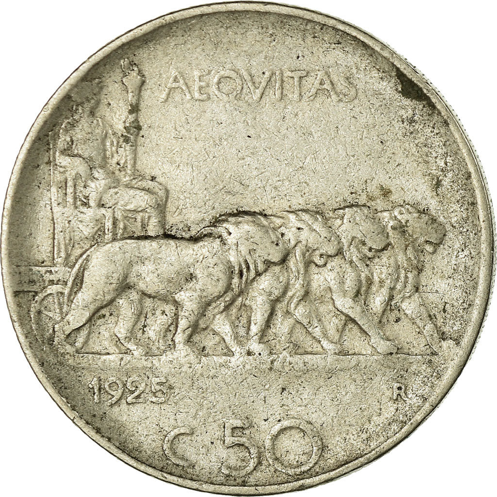 Monnaie, Italie, Vittorio Emanuele III, 50 Centesimi, 1925, Rome, TTB, Nickel