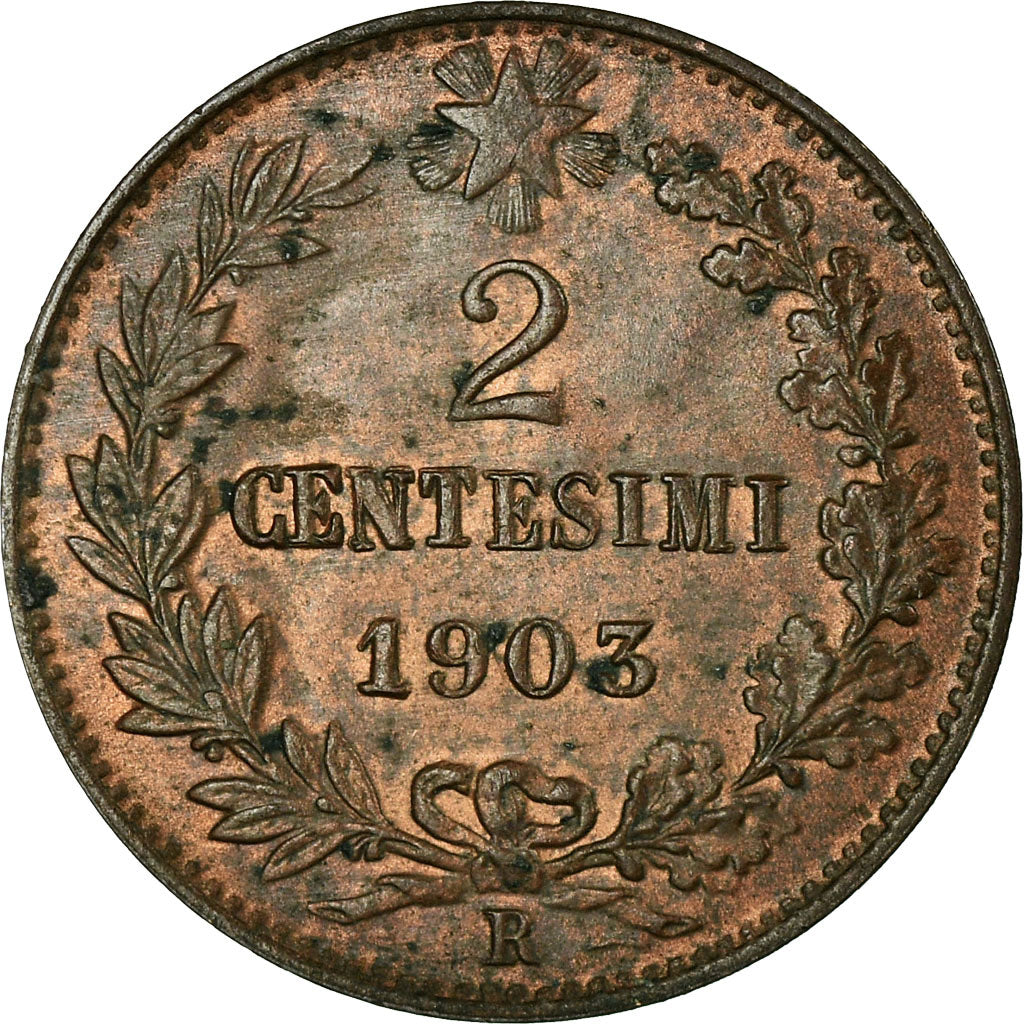 Coin, Italy, Vittorio Emanuele III, 2 Centesimi, 1903, Rome, EF(40-45), Bronze