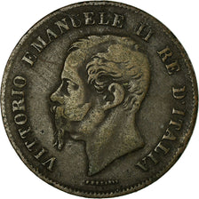 Coin, Italy, Vittorio Emanuele II, 5 Centesimi, 1861, Milan, EF(40-45), Copper