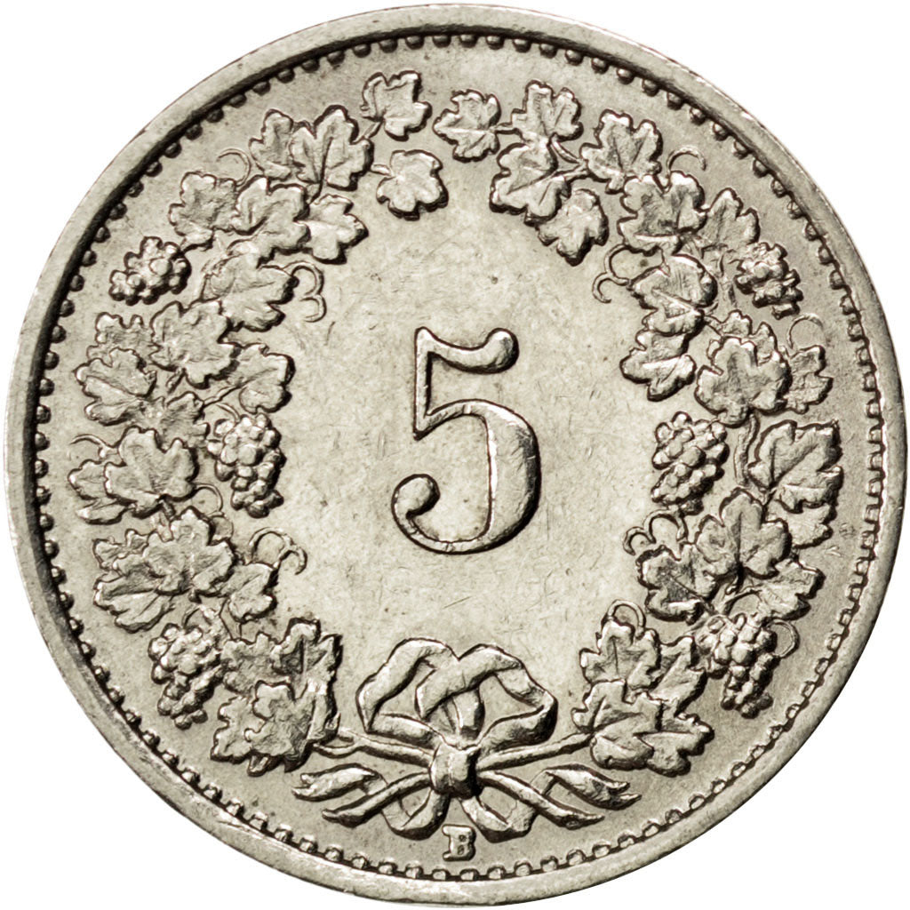 SWITZERLAND, 5 Rappen, 1941, Bern, KM #26b, AU(55-58), Nickel, 17.15, 1.97