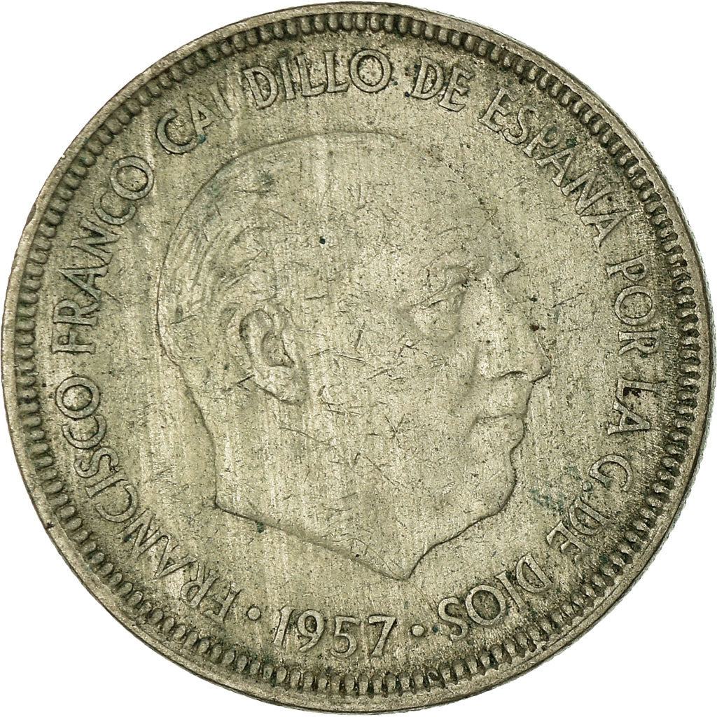 Munten, Spanje, Caudillo and regent, 5 Pesetas, 1964, FR+, Copper-nickel, KM:786