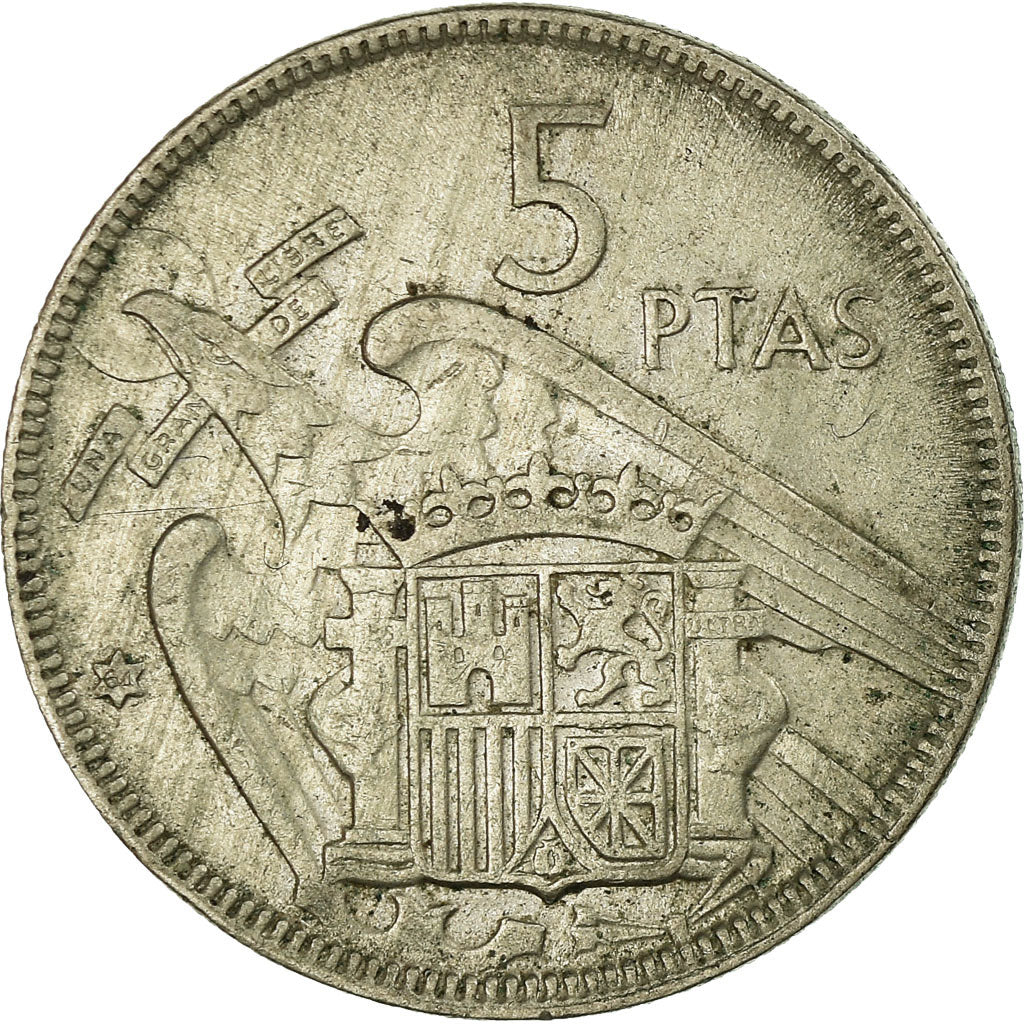 Munten, Spanje, Caudillo and regent, 5 Pesetas, 1964, FR+, Copper-nickel, KM:786