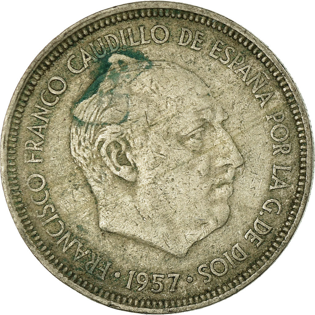 Coin, Spain, Caudillo and regent, 5 Pesetas, 1962, VF(30-35), Copper-nickel