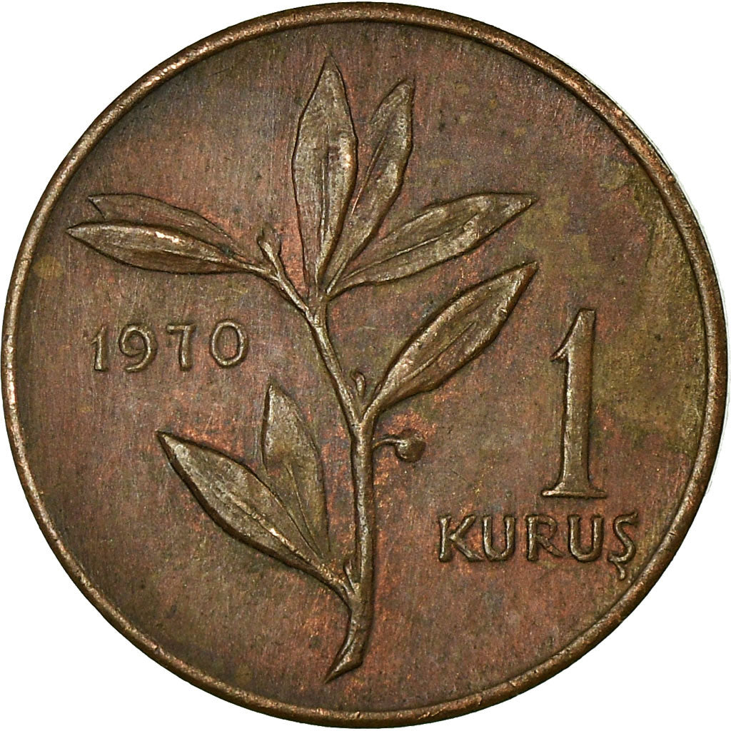 Moneta, Turcja, Kurus, 1970, EF(40-45), Bronze, KM:895a