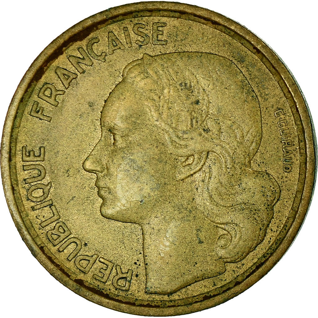 Moeda, França, Guiraud, 10 Francs, 1952, Paris, VF(30-35), Alumínio-Bronze