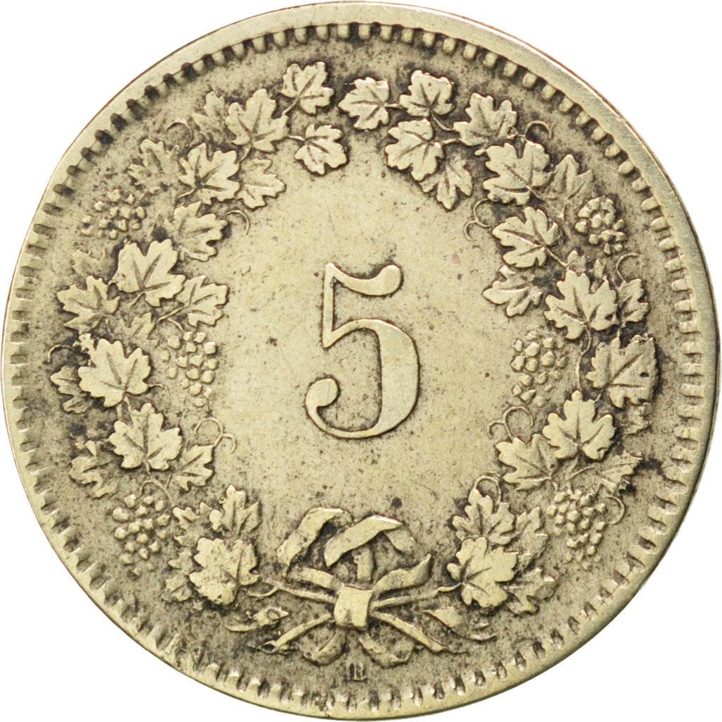 SWITZERLAND, 5 Rappen, 1850, Strasbourg, KM #5, EF(40-45), Billon, 1.64