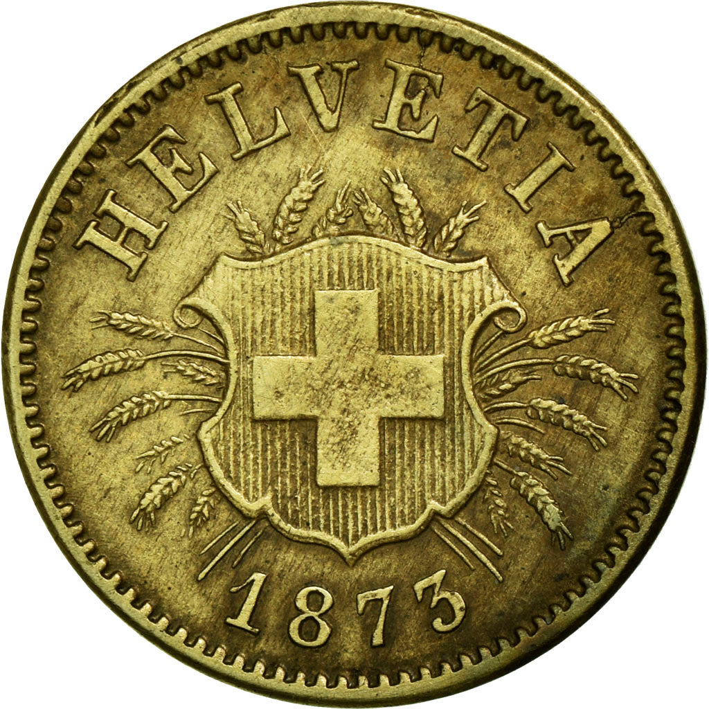 Coin, Switzerland, 5 Rappen, 1873, Bern, AU(50-53), Billon, KM:5