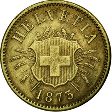 Coin, Switzerland, 5 Rappen, 1873, Bern, AU(50-53), Billon, KM:5