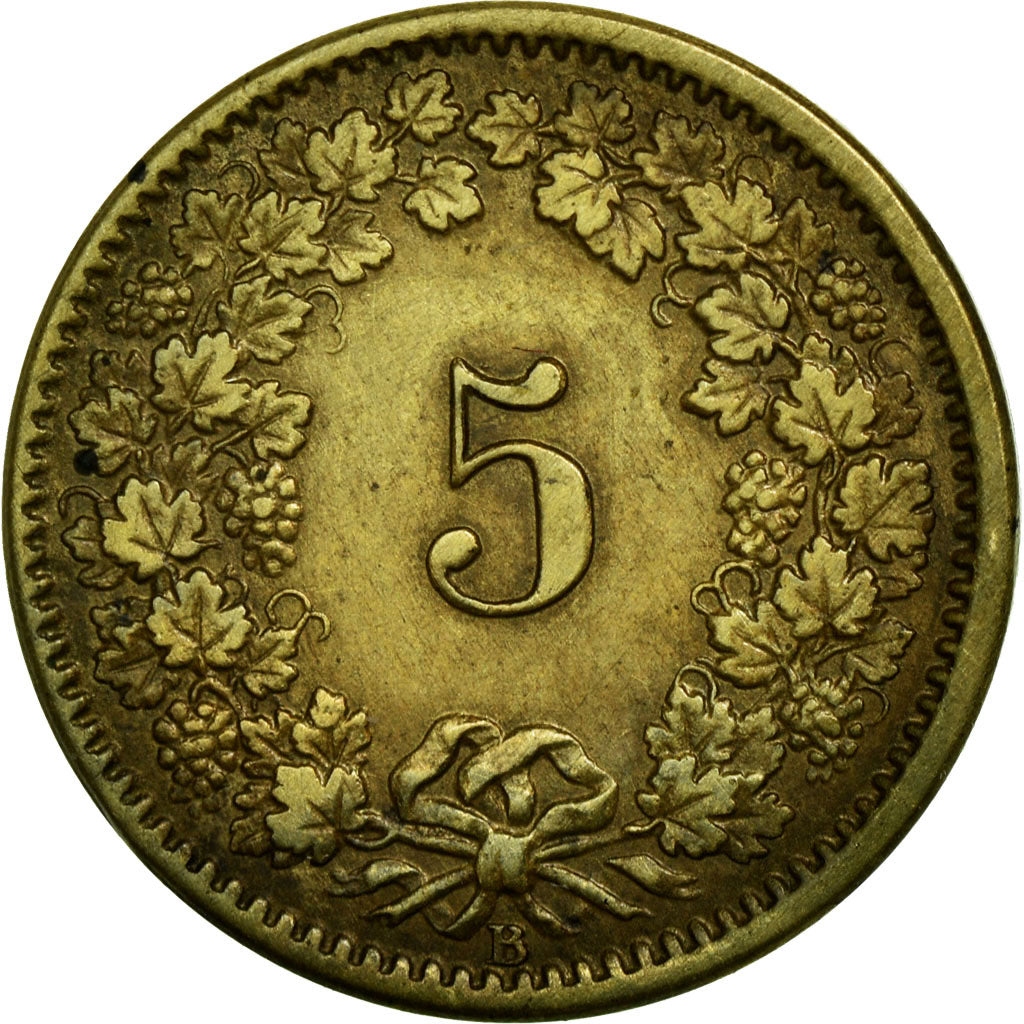 Coin, Switzerland, 5 Rappen, 1873, Bern, AU(50-53), Billon, KM:5