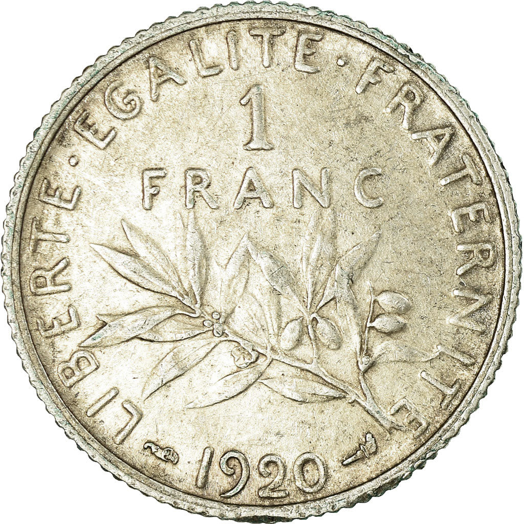 Coin, France, Semeuse, Franc, 1920, Paris, EF(40-45), Silver, KM:844.1