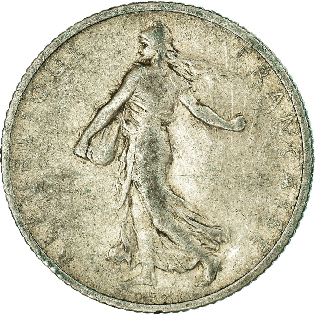 Coin, France, Semeuse, Franc, 1907, Paris, VF(20-25), Silver, KM:844.1