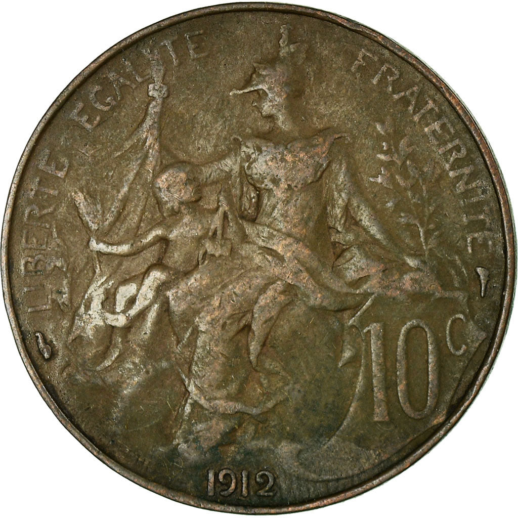 Munten, Frankrijk, Dupuis, 10 Centimes, 1912, Paris, FR+, Bronze, KM:843