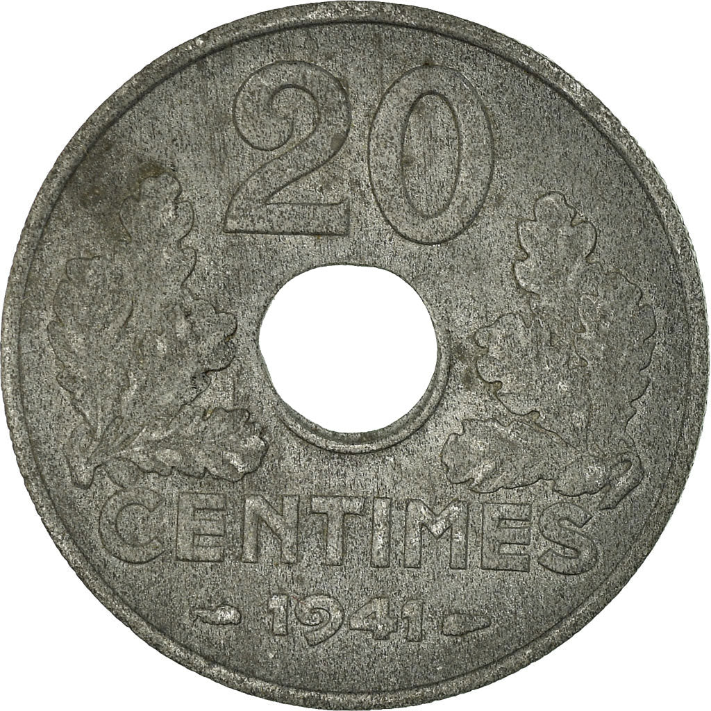Münze, Frankreich, État français, 20 Centimes, 1941, Paris, SS, Zinc