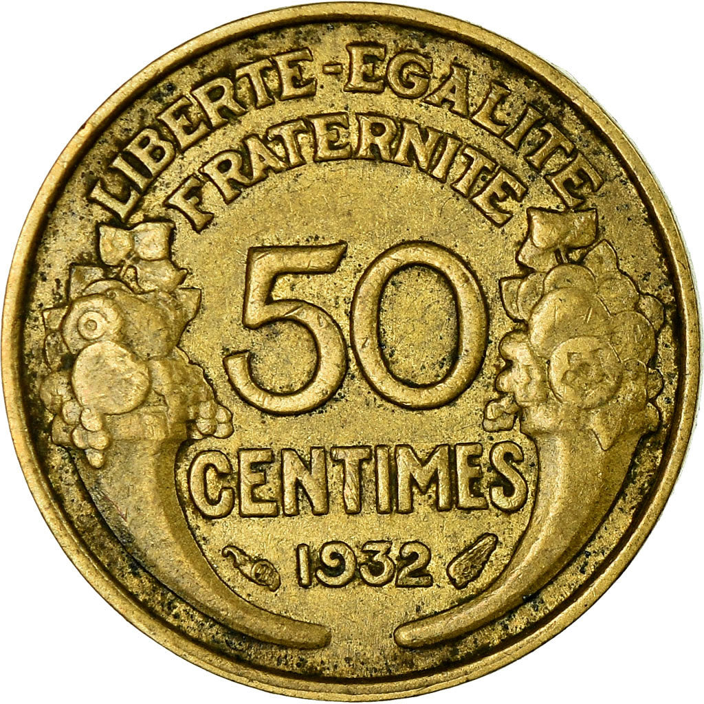 Moneta, Francja, Morlon, 50 Centimes, 1932, Paris, VF(30-35), Aluminium-Brąz
