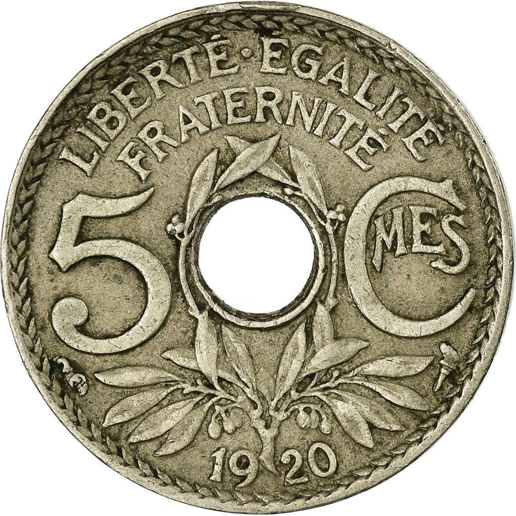 Coin, France, Lindauer, 5 Centimes, 1920, Paris, VF(30-35), Copper-nickel