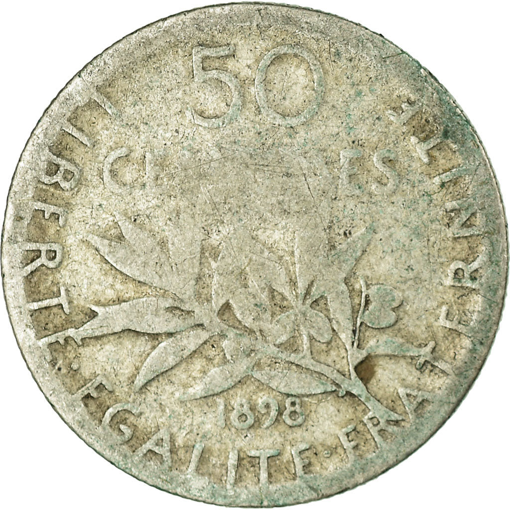 Monnaie, France, Semeuse, 50 Centimes, 1898, Paris, TB, Argent, Gadoury:420