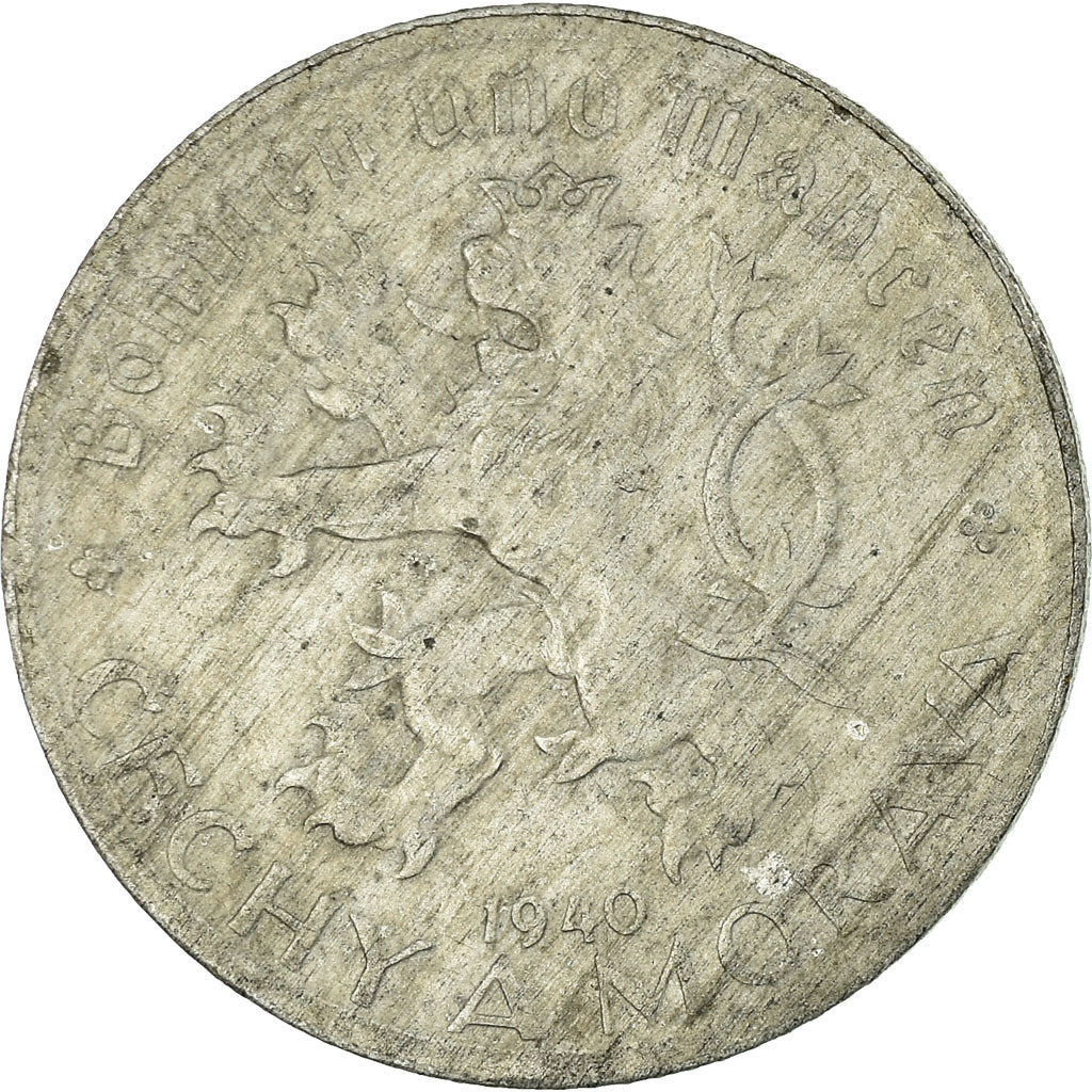 Coin, BOHEMIA & MORAVIA, 50 Haleru, 1940, EF(40-45), Zinc, KM:3