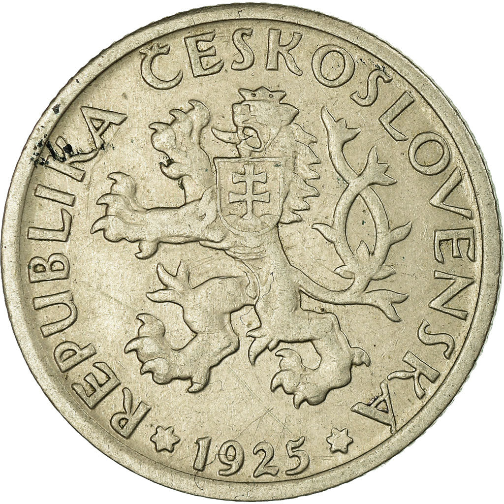 Münze, Tschechoslowakei, Koruna, 1925, SS, Copper-nickel, KM:4