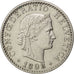 Svizzera, 20 Rappen, 1898, Bern, SPL-, Nichel, KM:29