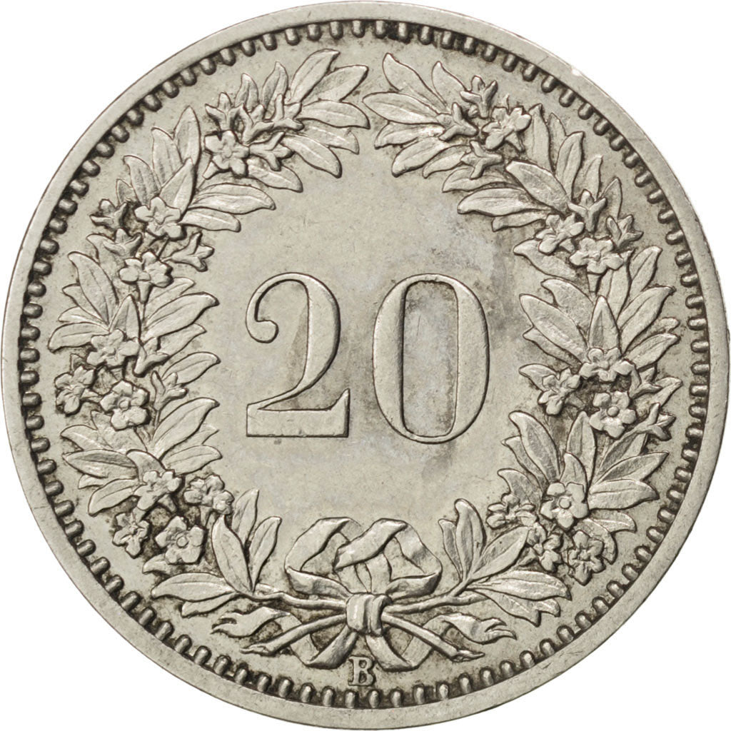 Svizzera, 20 Rappen, 1898, Bern, SPL-, Nichel, KM:29