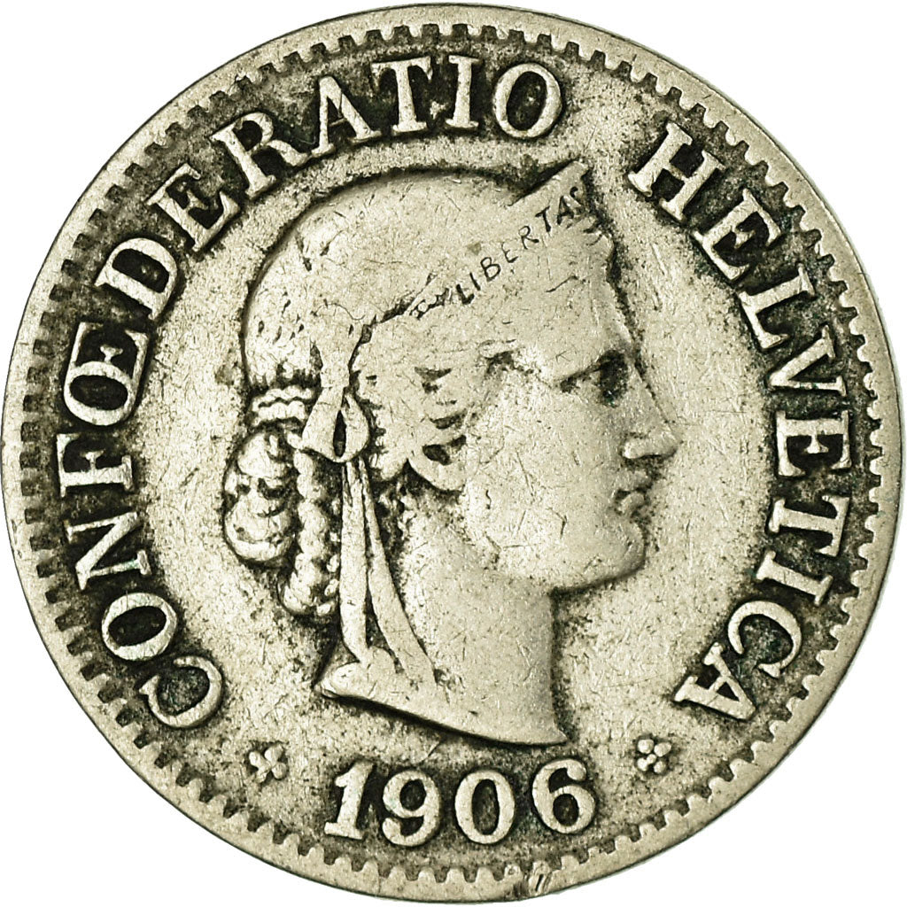 Moneta, Svizzera, 10 Rappen, 1906, Bern, MB+, Rame-nichel, KM:27