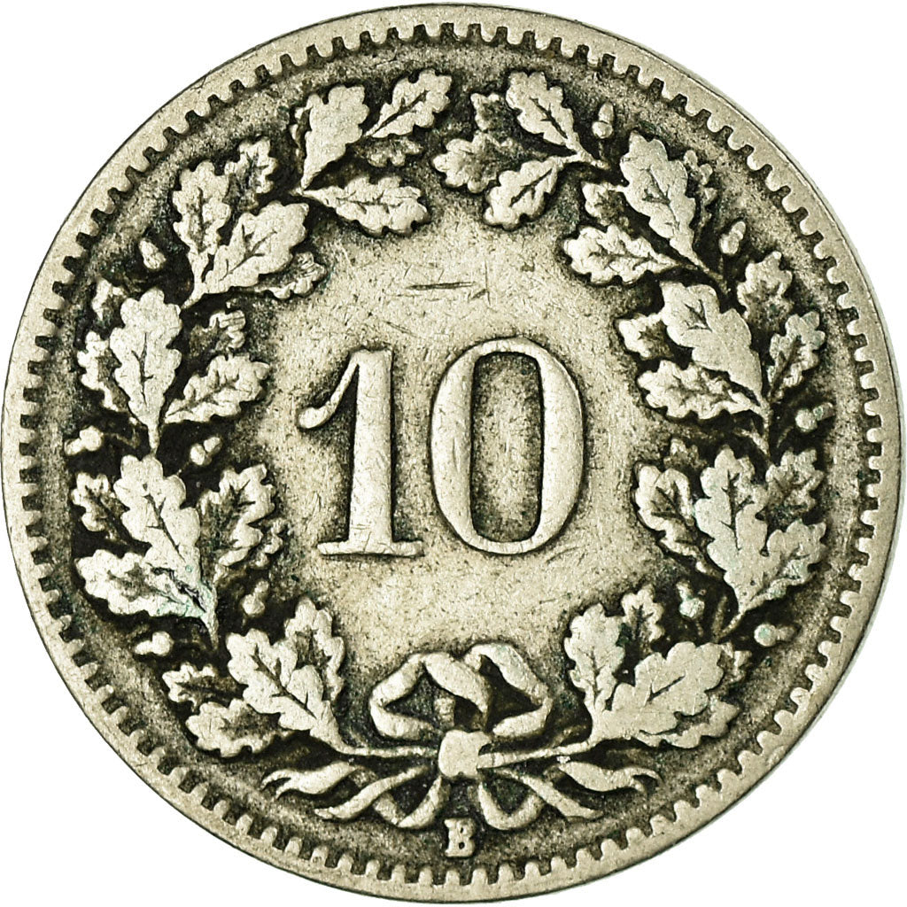 Moneta, Svizzera, 10 Rappen, 1906, Bern, MB+, Rame-nichel, KM:27