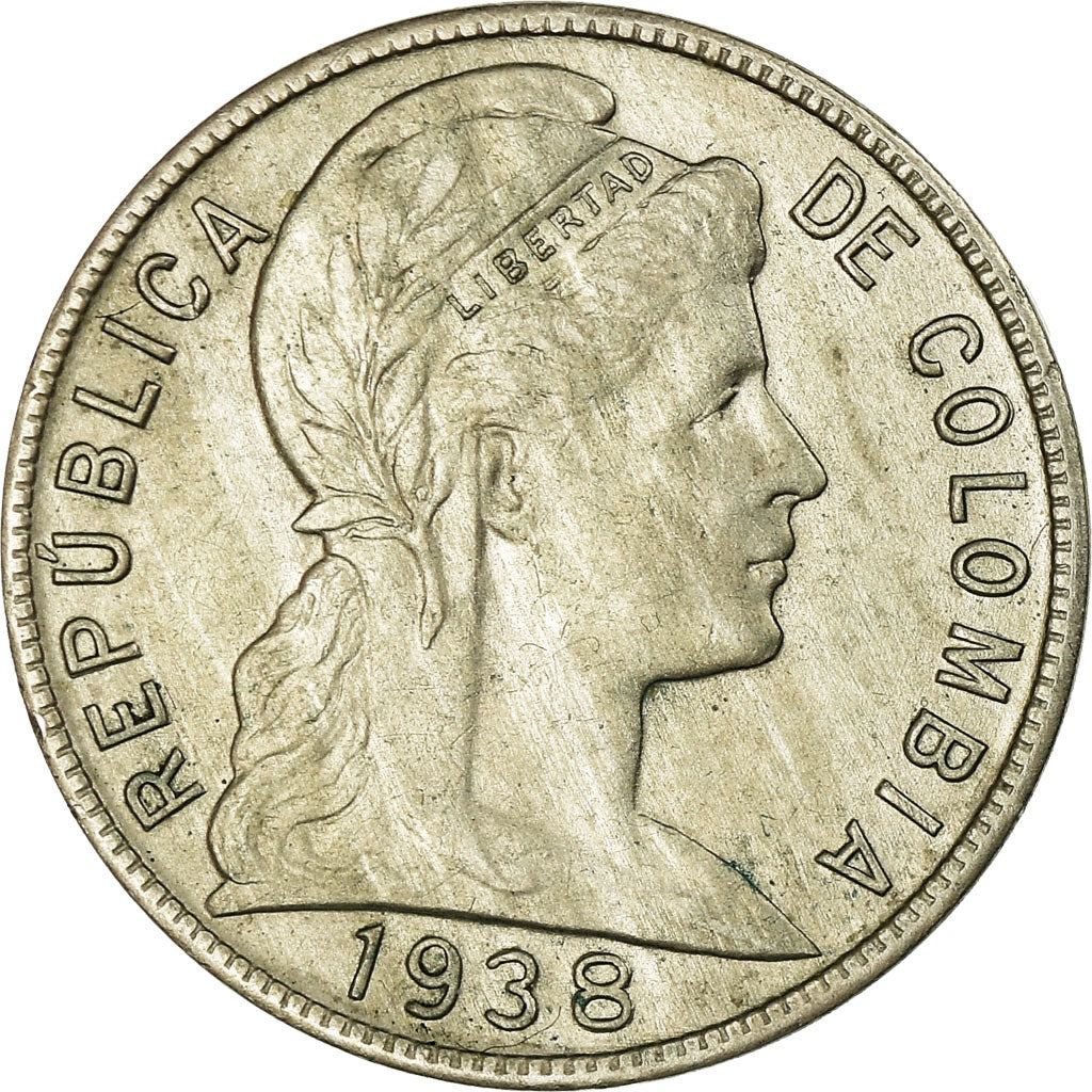 Moneda, Colombia, 5 Centavos, 1938, MBC, Cobre - níquel, KM:199