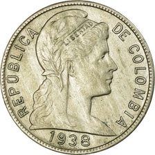 Moneda, Colombia, 5 Centavos, 1938, MBC, Cobre - níquel, KM:199