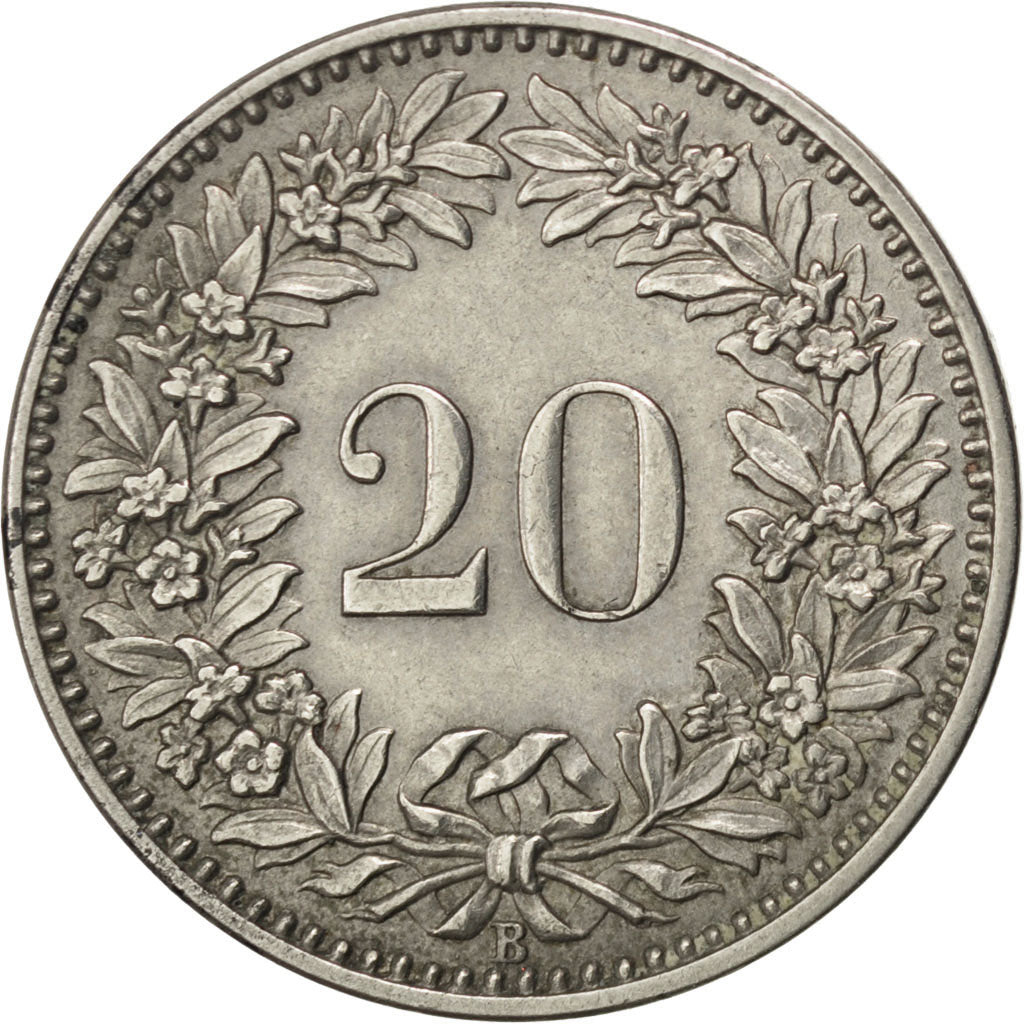 Svizzera, 20 Rappen, 1899, Bern, BB+, Nichel, KM:29