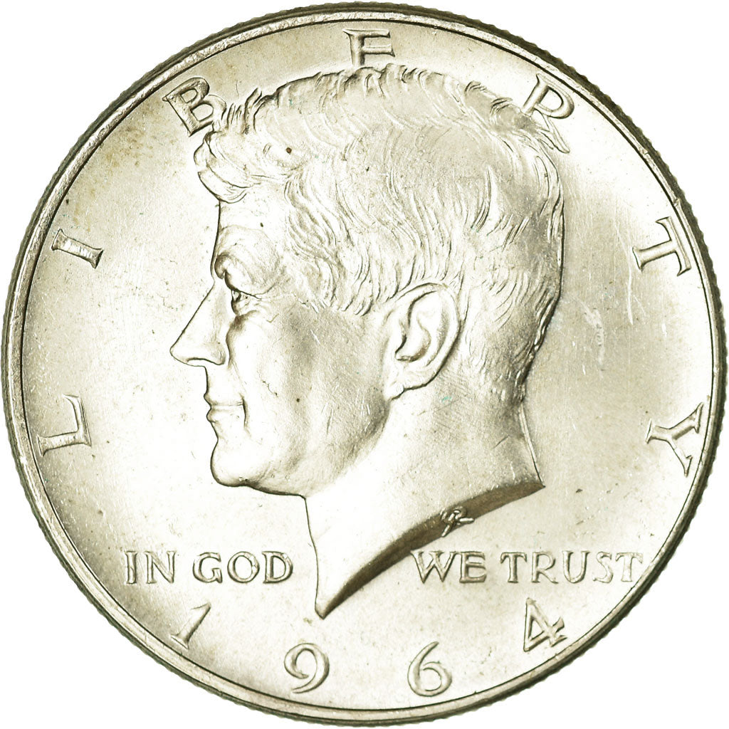 Coin, United States, Kennedy Half Dollar, Half Dollar, 1964, U.S. Mint