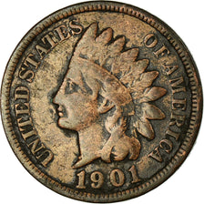 Coin, United States, Indian Head Cent, Cent, 1901, U.S. Mint, Philadelphia