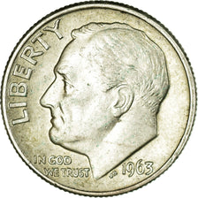Monnaie, États-Unis, Roosevelt Dime, Dime, 1963, U.S. Mint, Denver, TB+