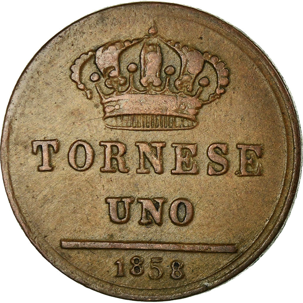 Moneta, STATI ITALIANI, NAPLES, Ferdinando II, Tornese, 1858, BB, Rame, KM:358