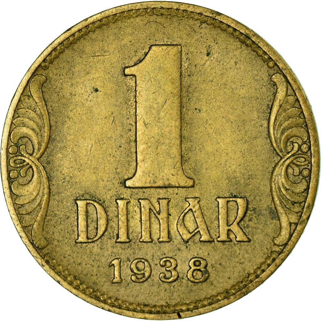 Munten, Joegoslaviëe, Petar II, Dinar, 1938, FR+, Aluminum-Bronze, KM:19