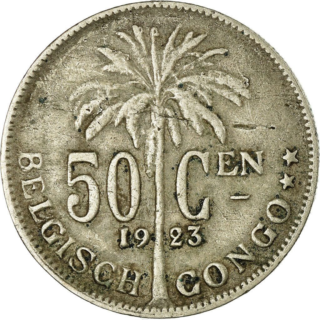 Coin, Belgian Congo, 50 Centimes, 1923, VF(30-35), Copper-nickel, KM:23