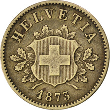 SWITZERLAND, 10 Rappen, 1873, Bern, KM #6, EF(40-45), Billon, 19.23, 2.46