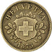 SWITZERLAND, 10 Rappen, 1873, Bern, KM #6, EF(40-45), Billon, 19.23, 2.46