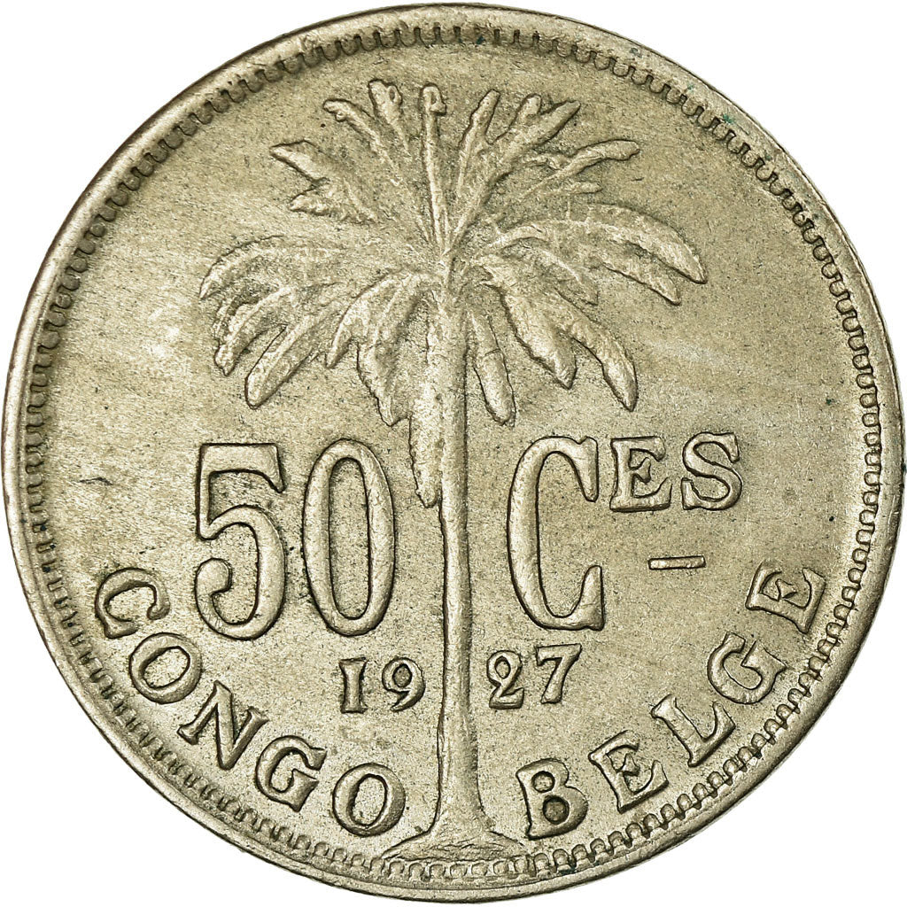 Coin, Belgian Congo, 50 Centimes, 1927, EF(40-45), Copper-nickel, KM:22