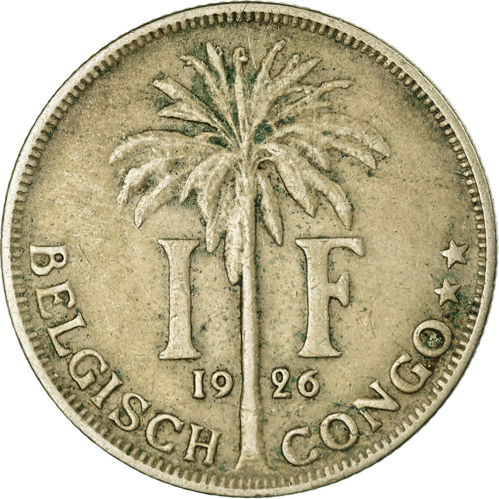 Coin, Belgian Congo, Franc, 1926, EF(40-45), Copper-nickel, KM:21