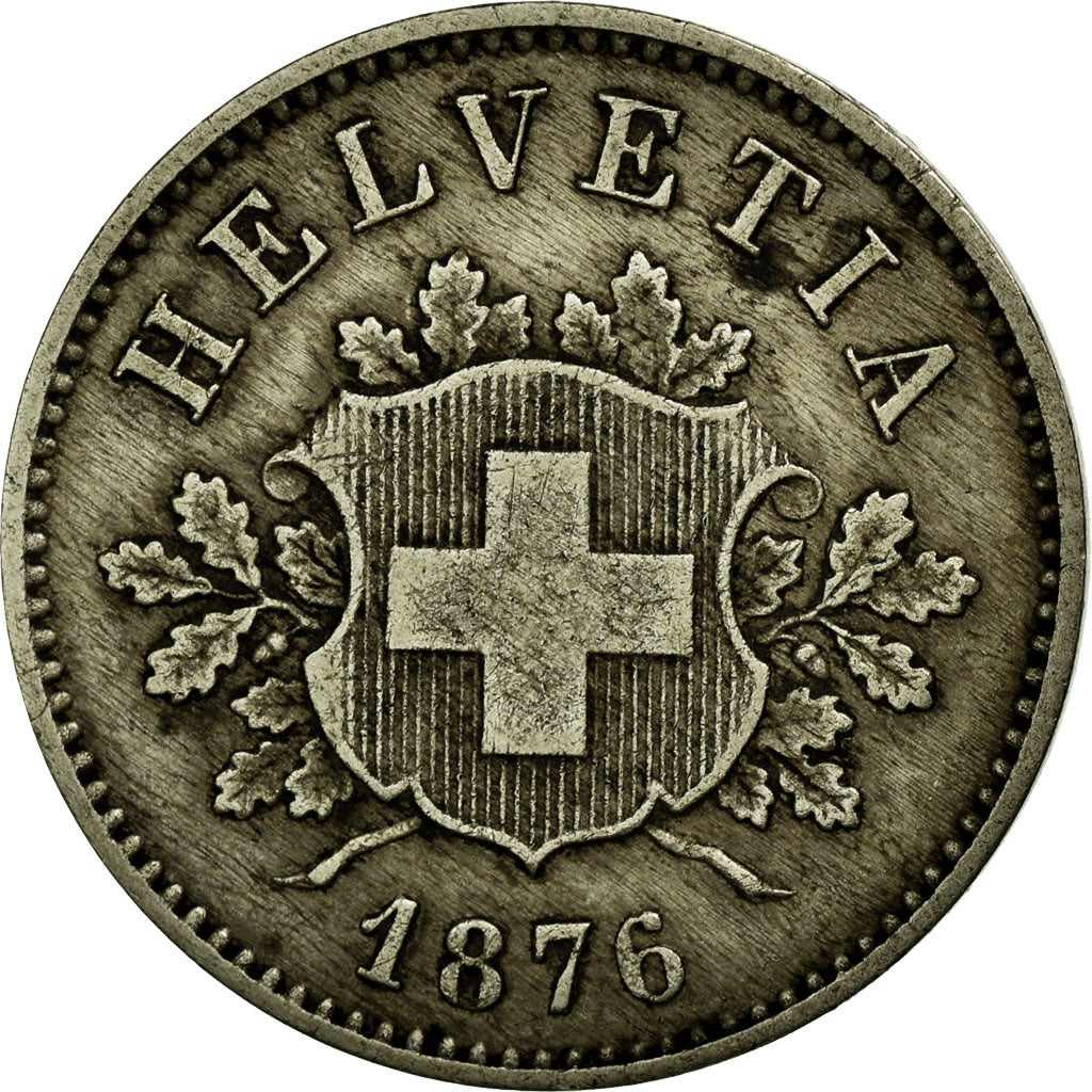 Coin, Switzerland, 10 Rappen, 1876, Bern, EF(40-45), Billon, KM:6