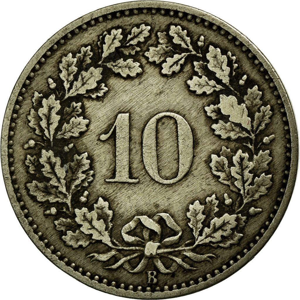 Coin, Switzerland, 10 Rappen, 1876, Bern, EF(40-45), Billon, KM:6