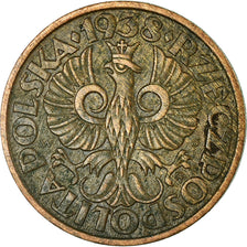 Moneta, Polska, 2 Grosze, 1938, Warsaw, EF(40-45), Bronze, KM:9a