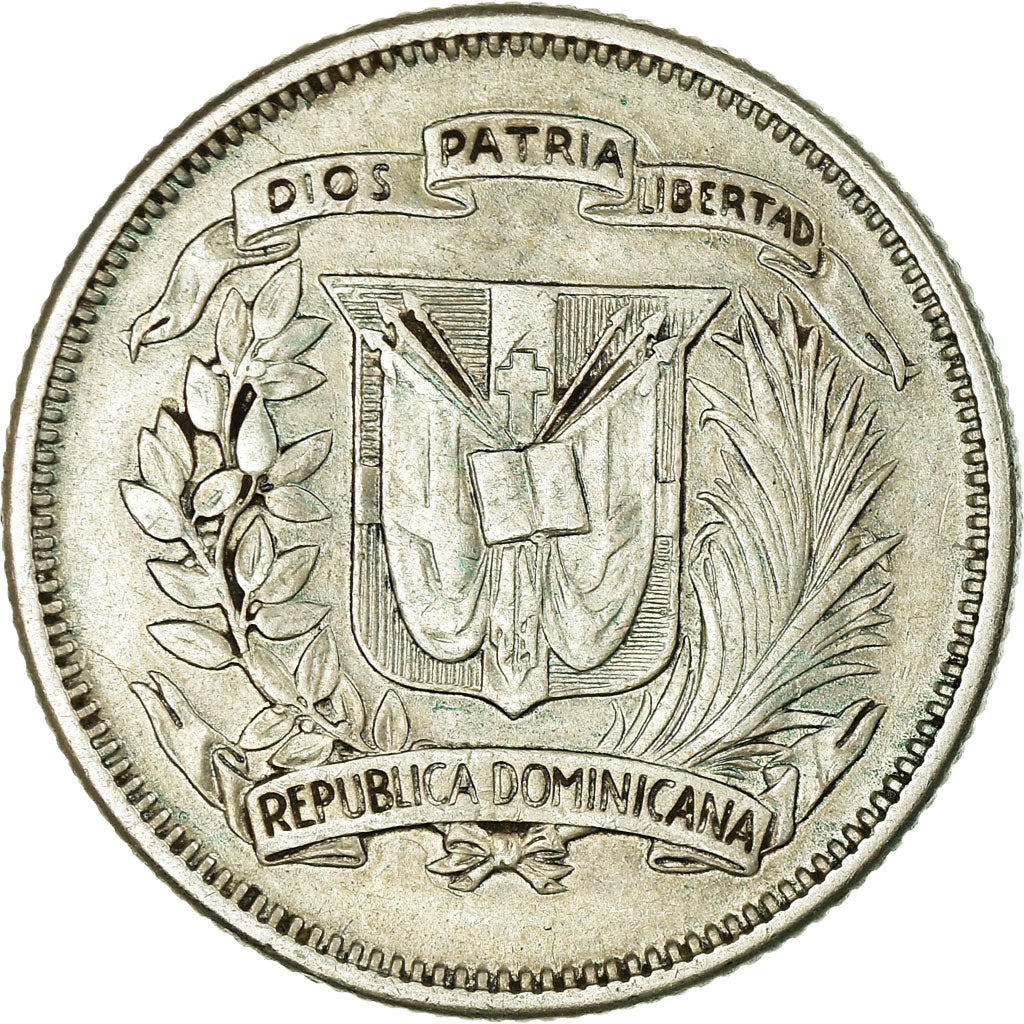 Coin, Dominican Republic, 25 Centavos, 1947, EF(40-45), Silver, KM:20